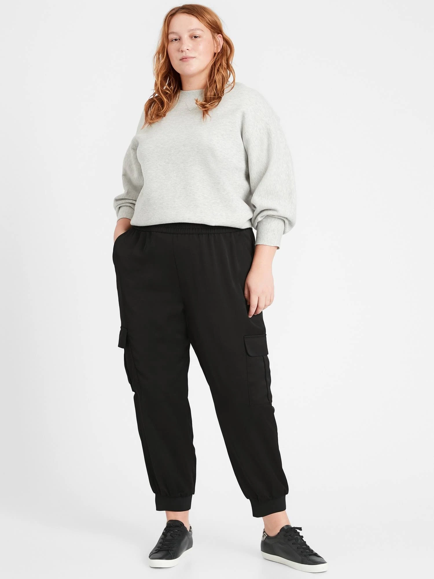 Banana Republic Women's Satin Cargo Jogger Black Size Xs