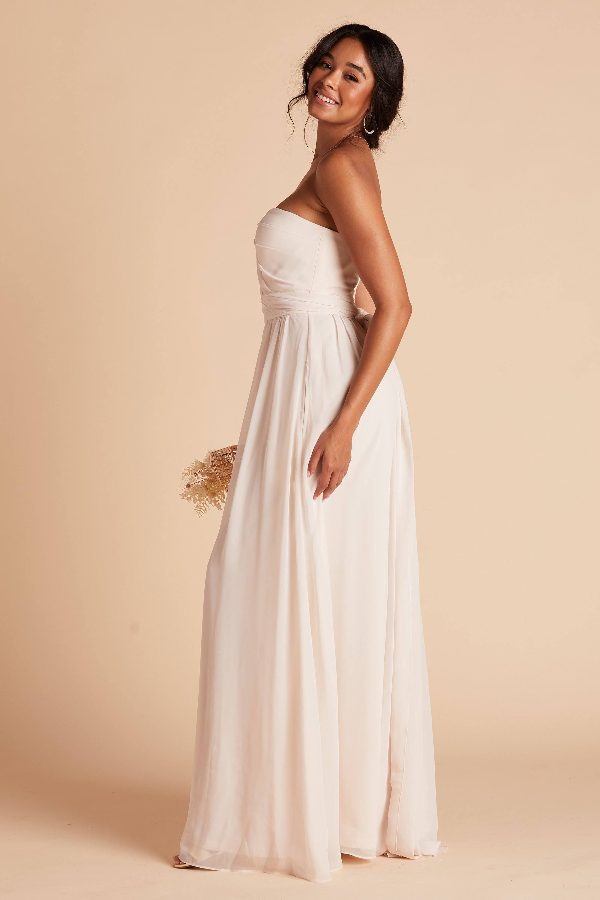 Birdy Grey Grace Convertible Chiffon Bridesmaid Dress in Champagne L / Champagne