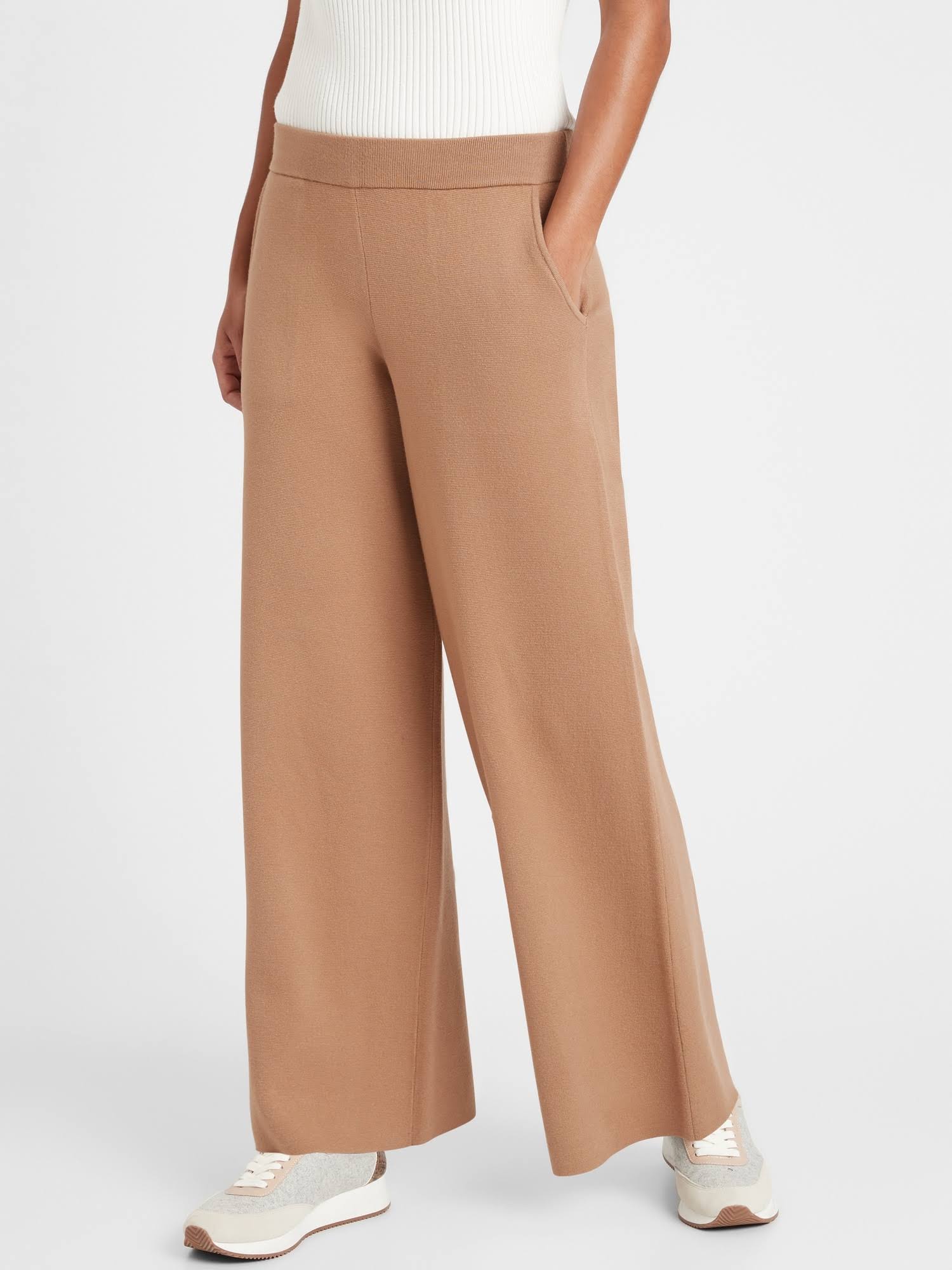 Banana Republic Women's Wide-Leg Sweater Pant Camel Size Xs