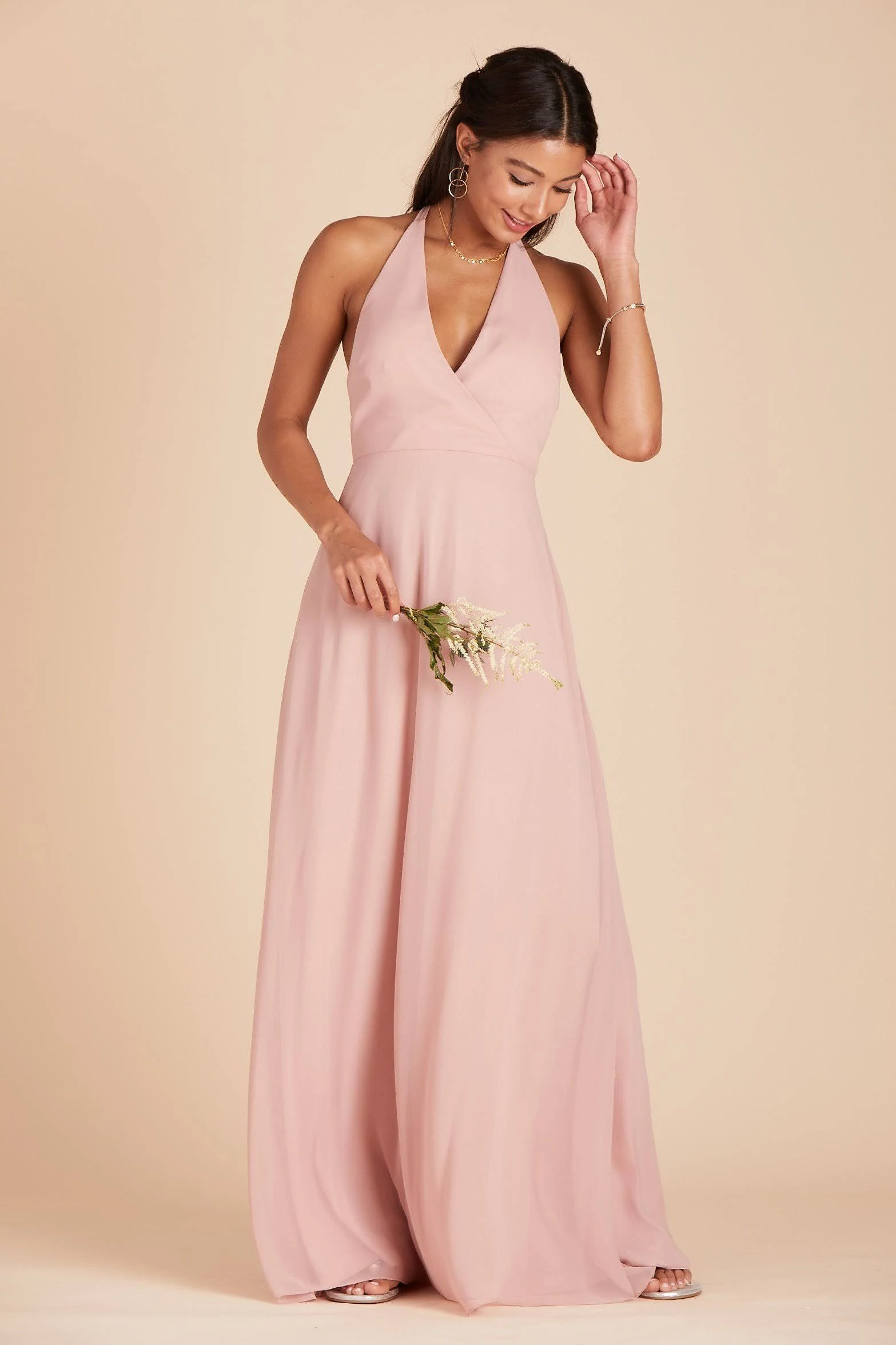 Birdy Grey Moni Convertible Chiffon Bridesmaid Dress in Rose Quartz 2XL / Rose Quartz