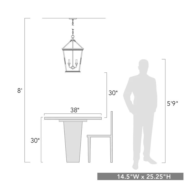 Northfield 3 - Light Lantern Geometric Chandelier