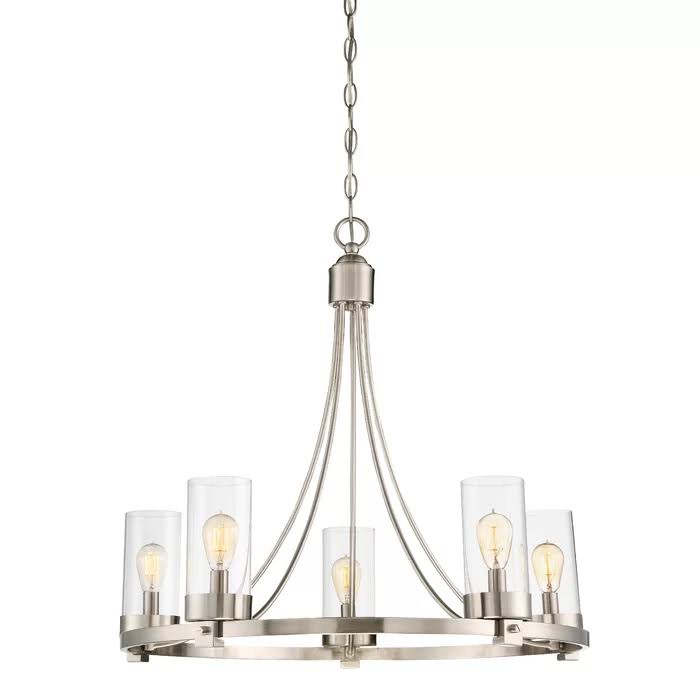 Janette 5-Light Wagon Wheel Chandelier (Color: Oil Rubbed Bronze)