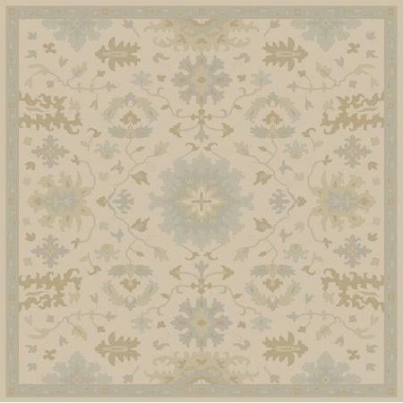 Willard Floral Handmade Tufted Wool Beige/Sage Area Rug Charlton Home Rug Size: Square 8&