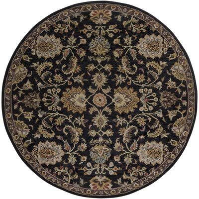 Damaris Oriental Handmade Tufted Wool Navy/Dark Green Area Rug Birch Lane Rug Size: Round 3&6x22