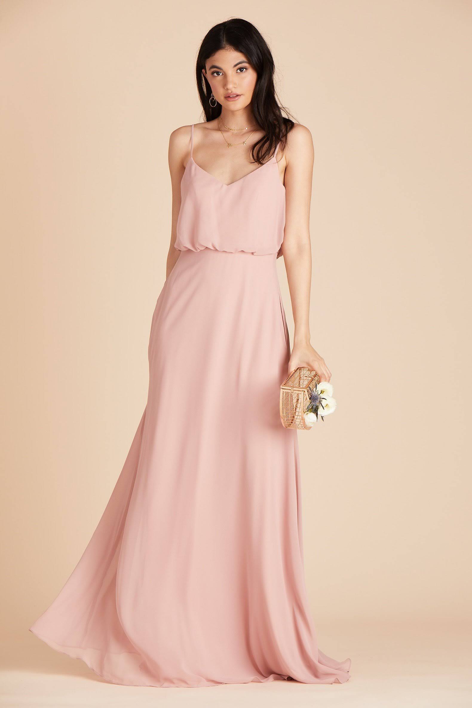 Birdy Grey Gwennie Chiffon Bridesmaid Dress in Dusty Rose XL / Dusty Rose / No Slit