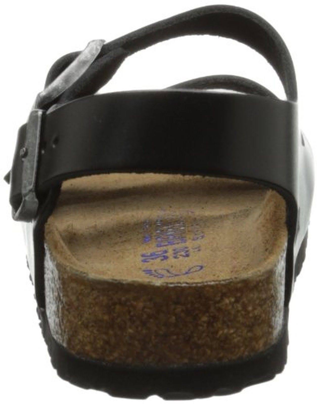 Birkenstock Milano Soft Footbed Sandal - 39 - Black Amalfi Leather