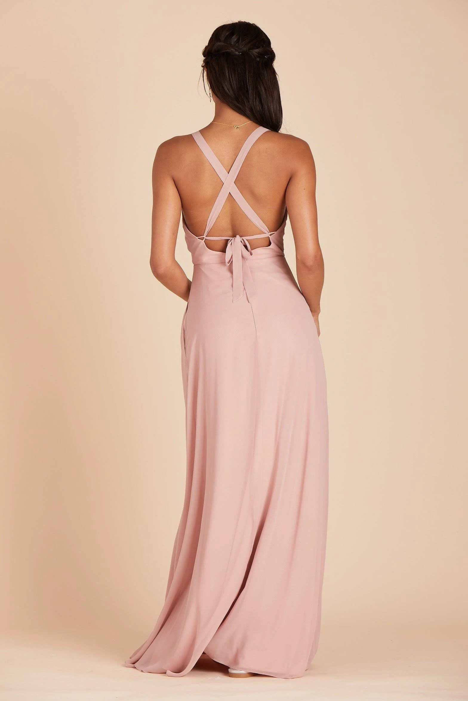 Birdy Grey Moni Convertible Chiffon Bridesmaid Dress in Rose Quartz 2XL / Rose Quartz