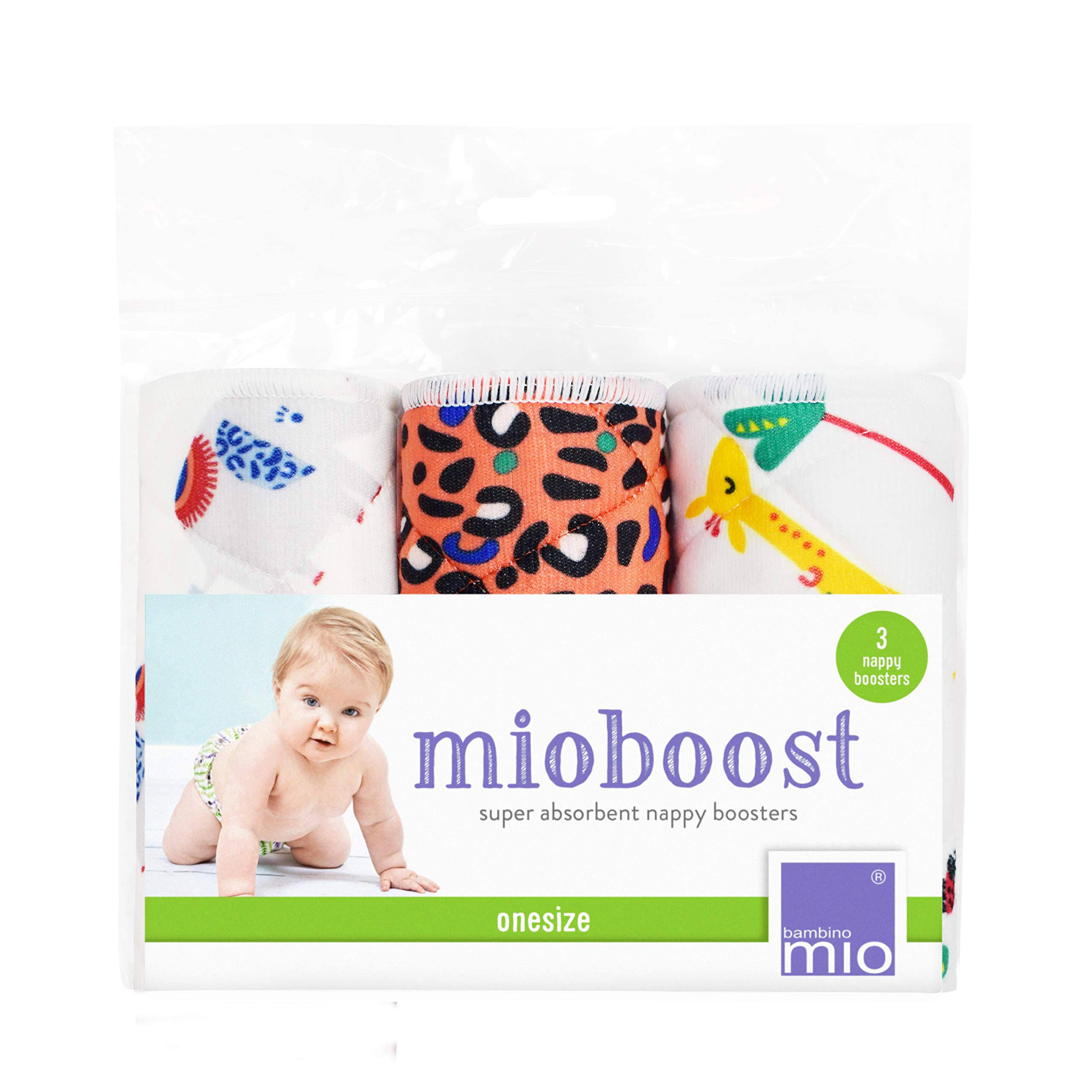 Bambino Mio Diaper Boosters - 3 Pack, Safari Spots