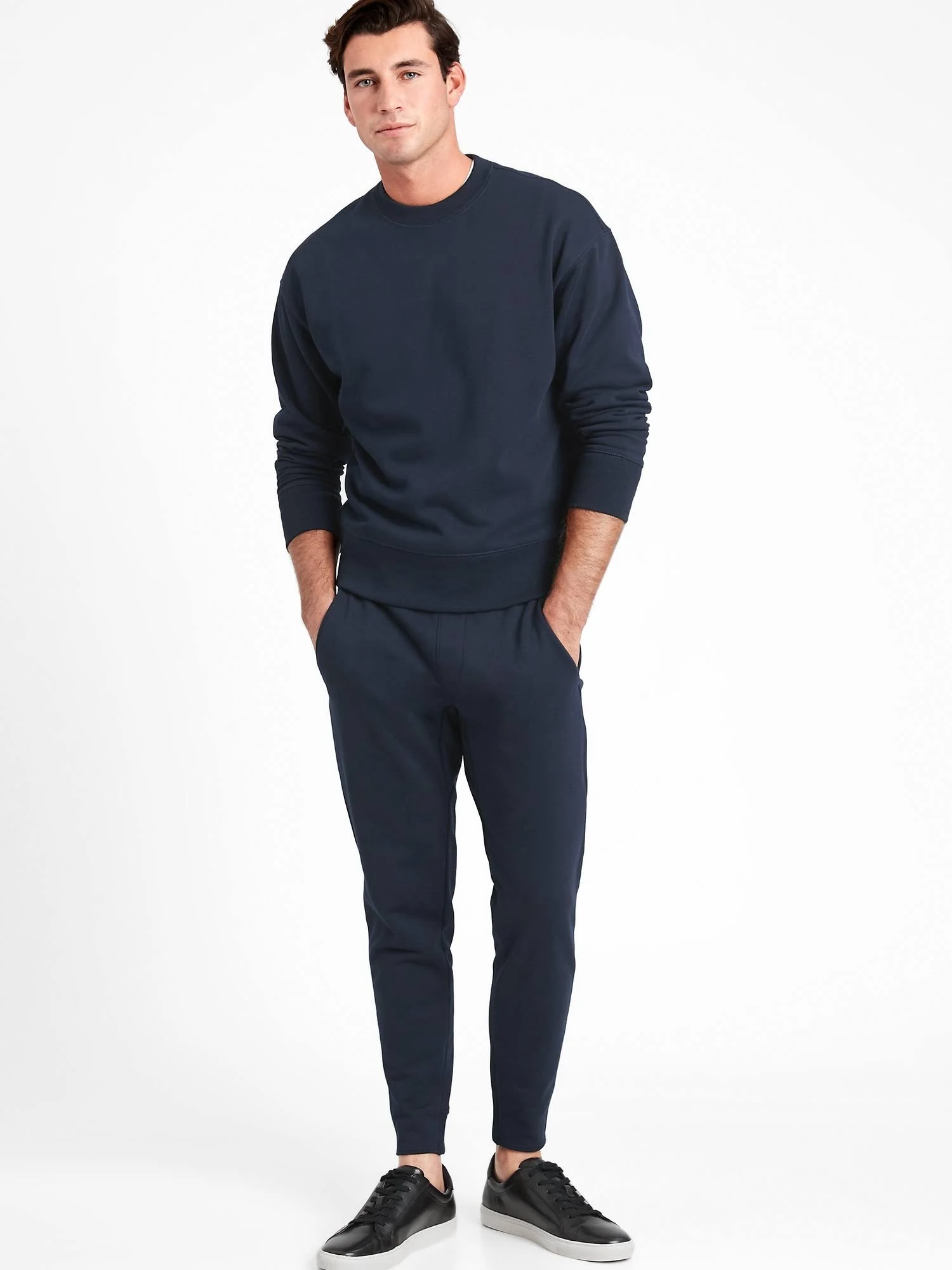 Banana Republic Men's French Terry Crew-Neck Sweatshirt Navy Size Xs