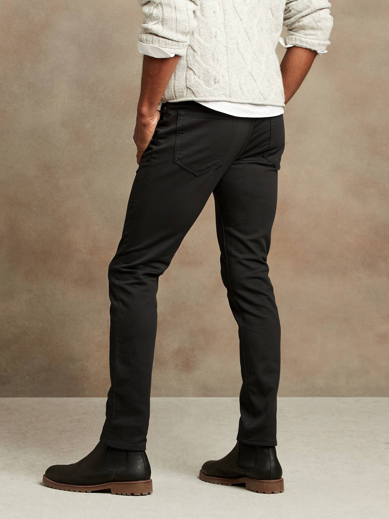 Banana Republic Men's Skinny Traveler Pant Charcoal Gray Size 38W 34L