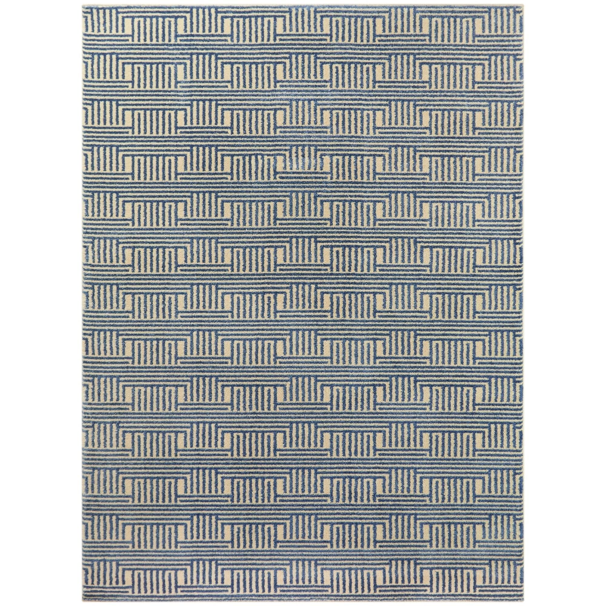 BALTA Gwynn Blue 5 ft. x 7 ft. Art Deco Striped Area Rug
