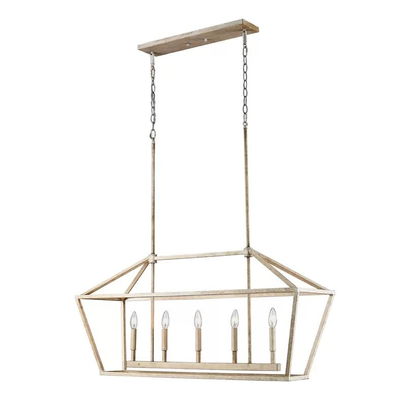 Laurel Foundry Modern Farmhouse Freemont 5-Light Kitchen Island Pendant, Rubbed Bronze