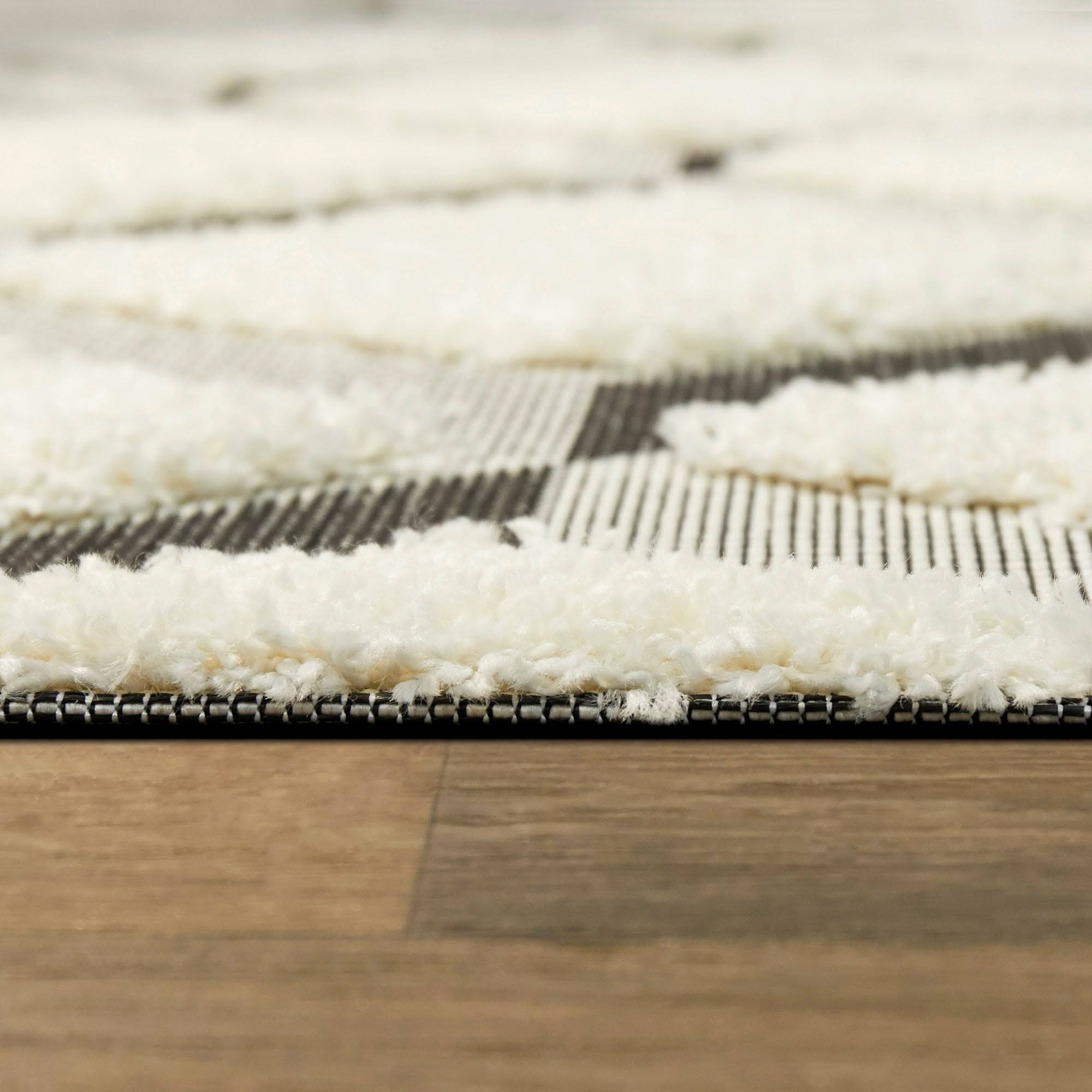 BALTA Soller White 8 ft. x 10 ft. Geometric Shag Area Rug