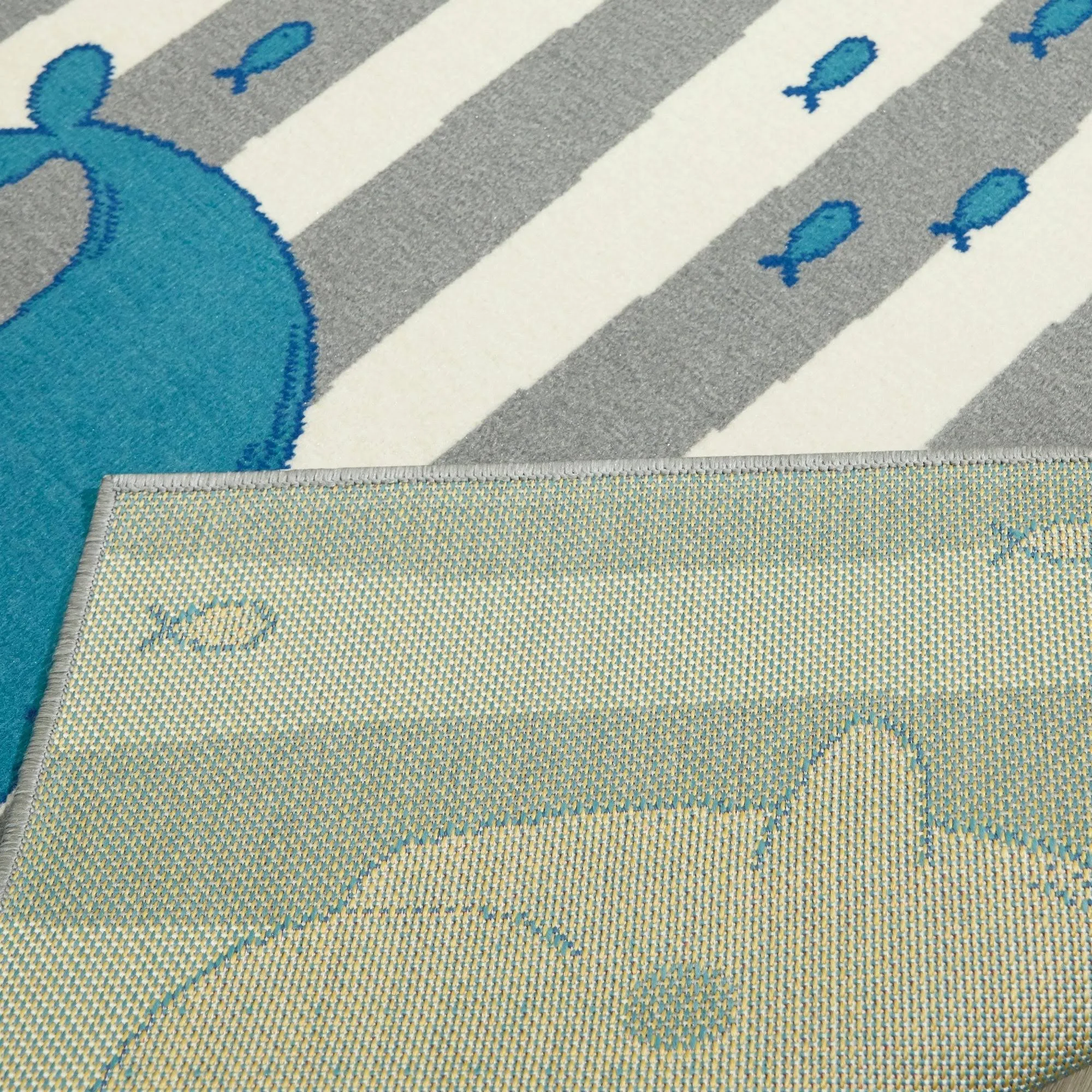 Balta Wonderful Whale Blue 5 ft. x 7 ft. Area Rug