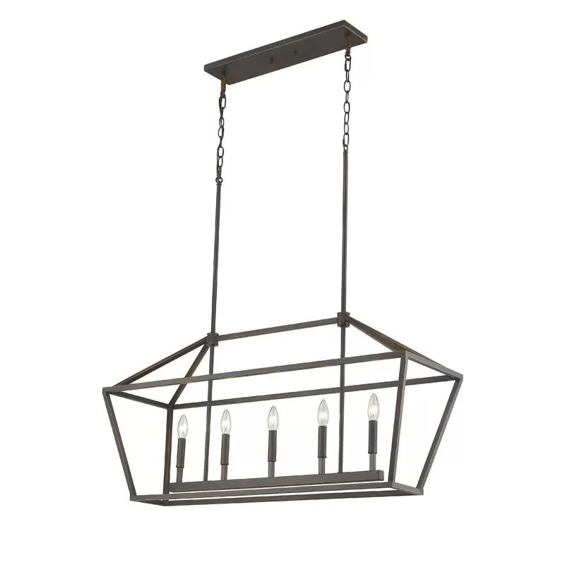 Finch 5 - Light Kitchen Island Linear Pendant Finish: Satin Nickel