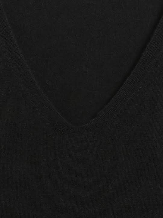 Banana Republic Women's Washable Merino V-Neck Sweater Black Size S