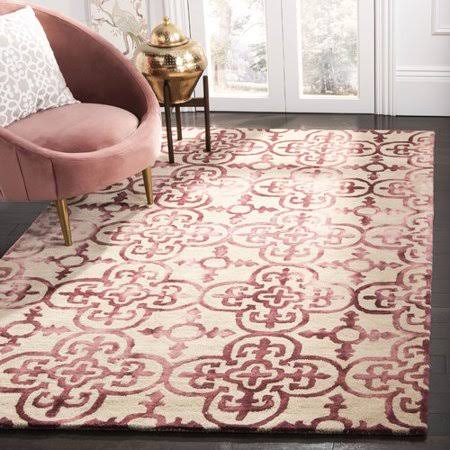 Bungalow Rose Naples Park Hand-Tufted Wool Beige/Maroon Area Rug, Size: Rectangle 5' x 8', Red