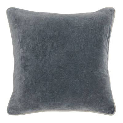 Shyanne Square Velvet Pillow Cover & Insert Color: Dark Gray