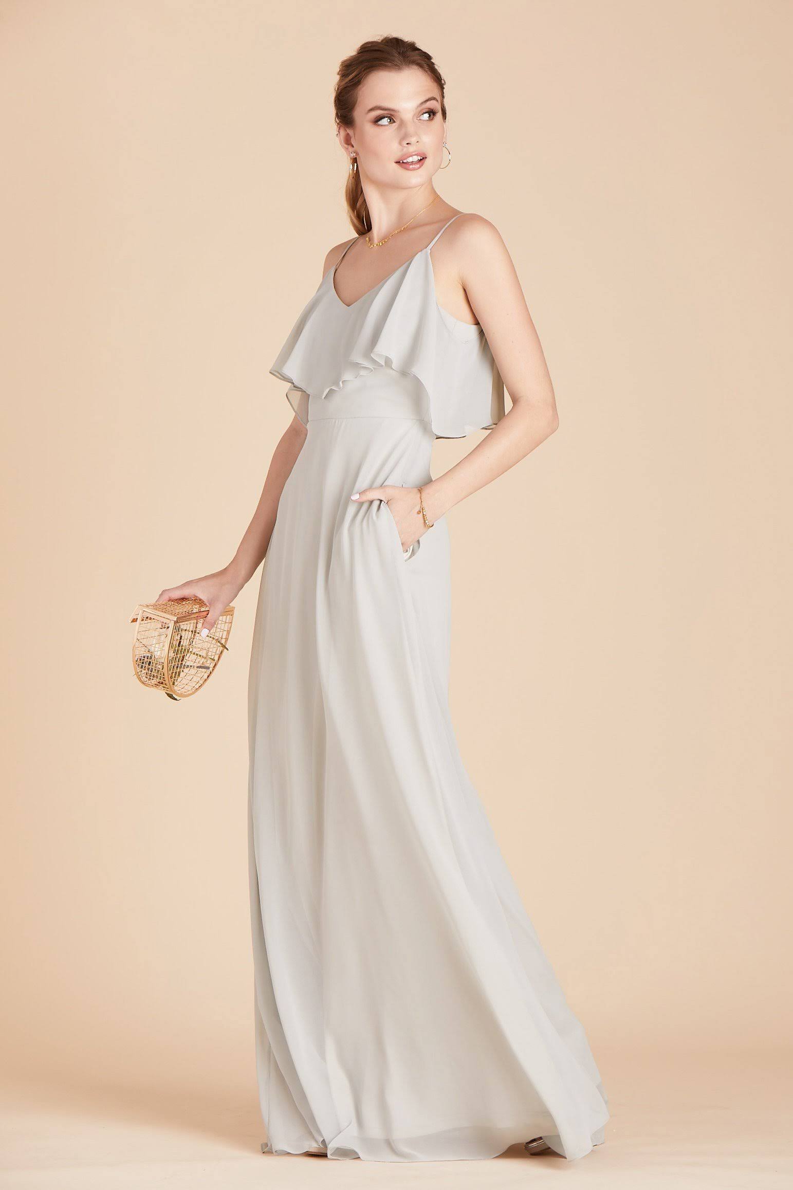 Jane Convertible Chiffon Bridesmaid Dress in Dove Gray M / Dove Gray