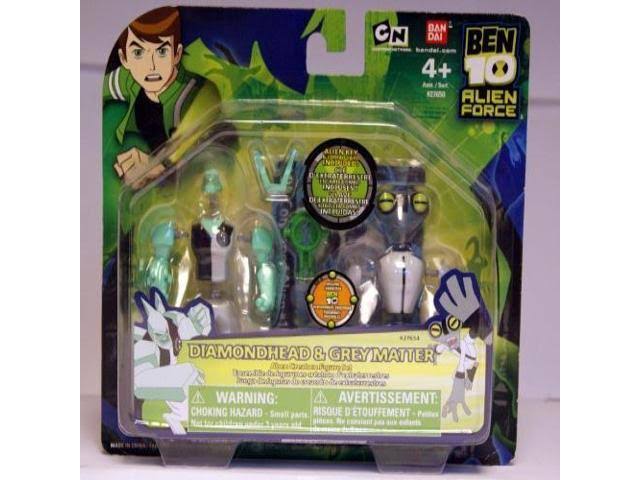 Diamondhead and Grey Matter Ben 10 Alien Creation Chamber Figures