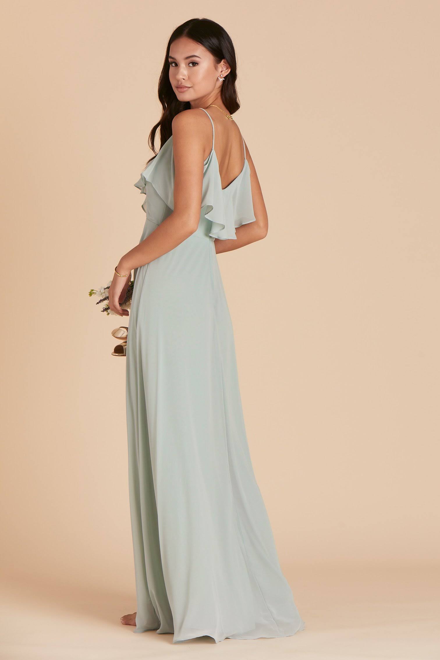 Birdy Grey Jane Convertible Chiffon Bridesmaid Dress in Sage Xs / Sage