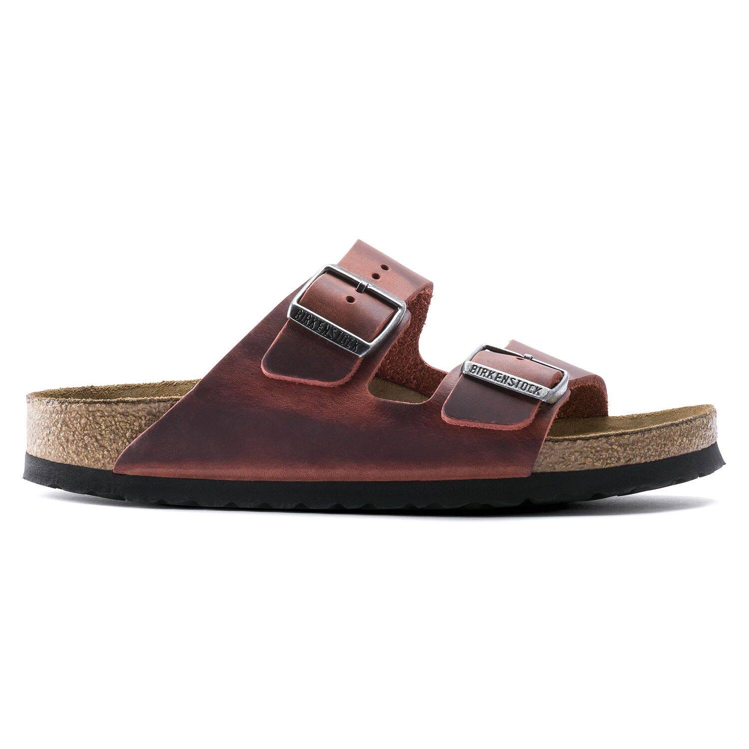 Birkenstock Women's Arizona Leather Sandal, 40 / Red