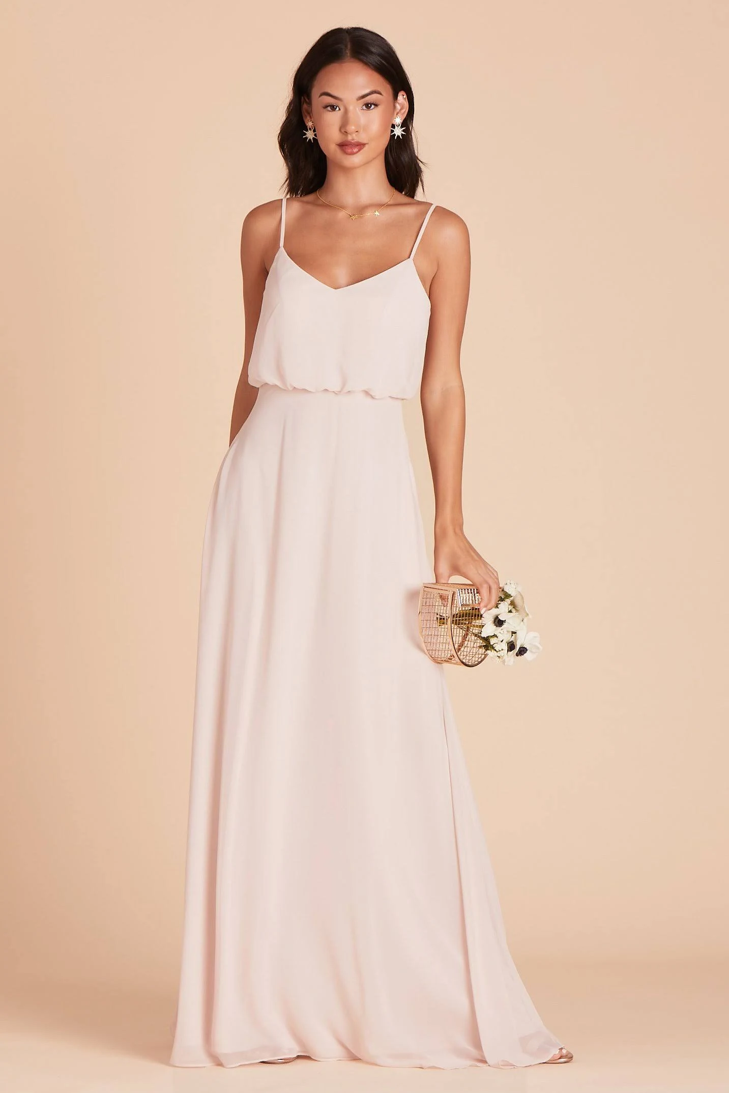 Gwennie Chiffon Bridesmaid Dress in Pale Blush XXL / Pale Blush