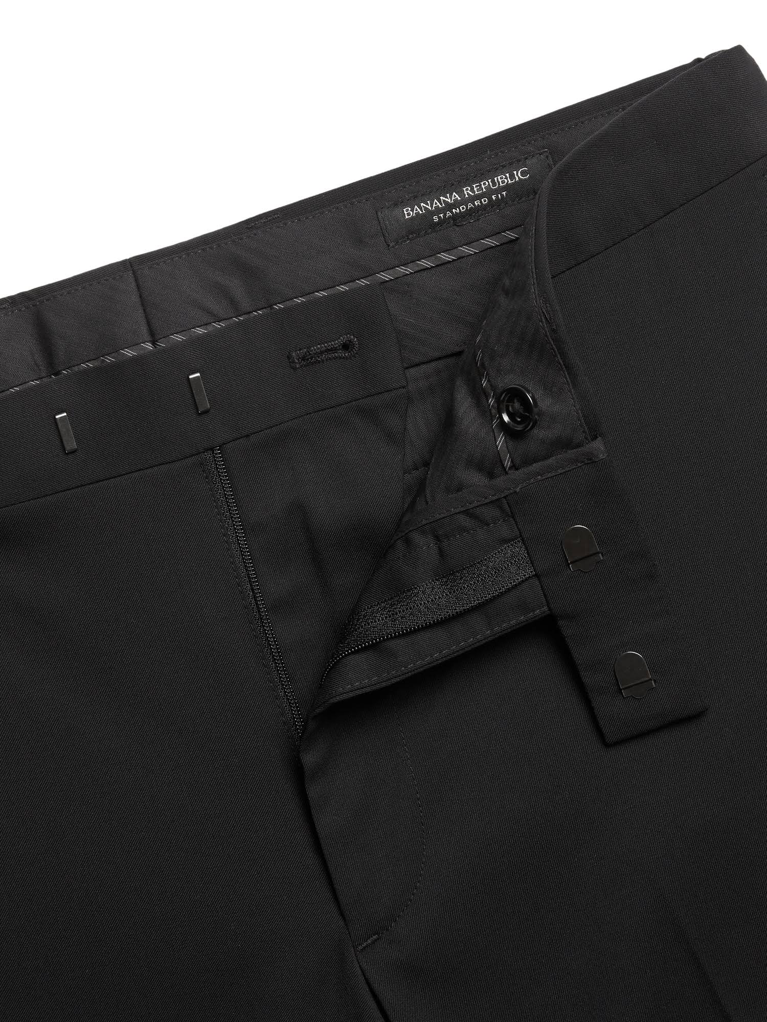 Banana Republic Men's Standard Italian Wool Suit Pant Black Tall Size 32W 36L