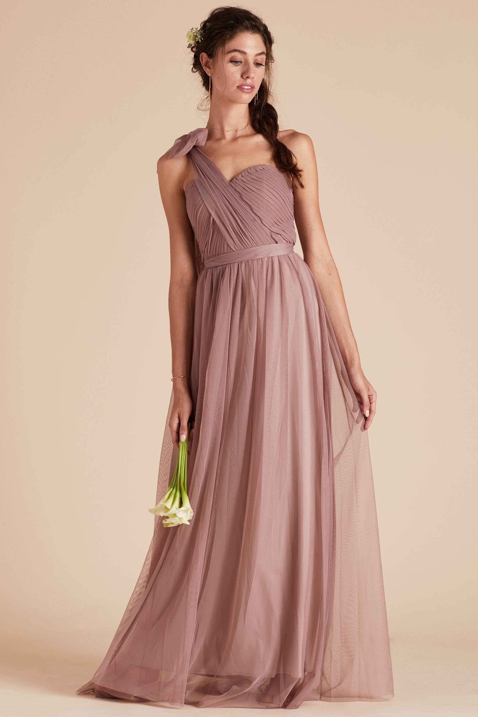 Birdy Grey Christina Convertible Tulle Bridesmaid Dress in Sandy Mauve L / Sandy Mauve