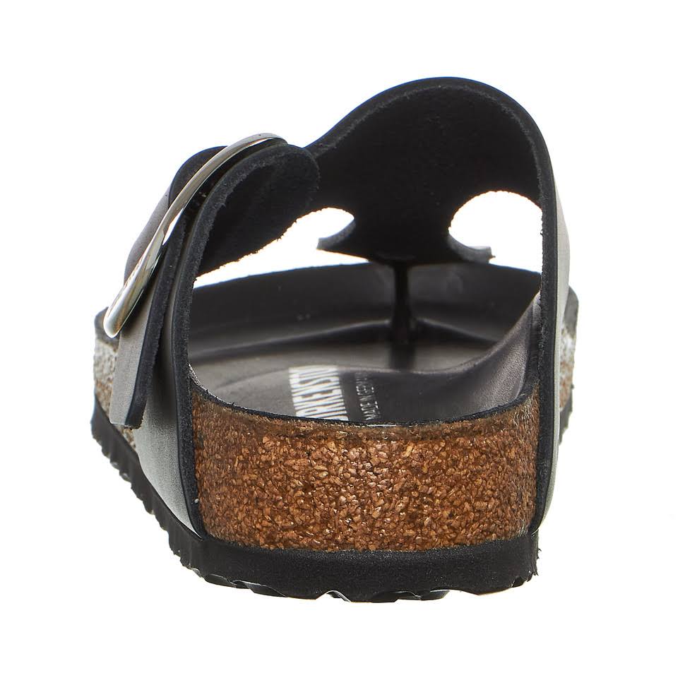 Birkenstock Gizeh Big Buckle Natural Leather Black Thong Sandals