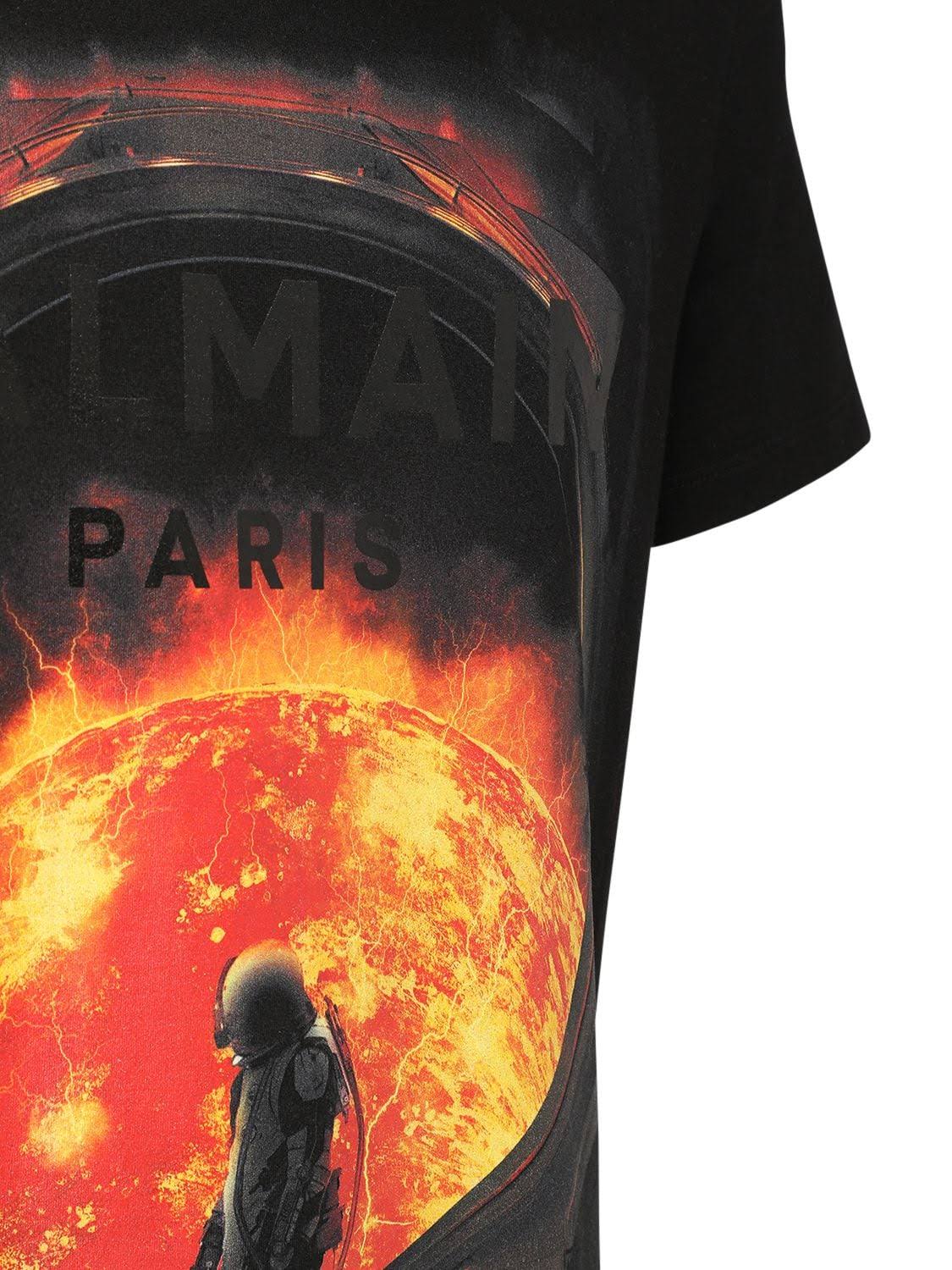 Balmain Black Apocalypse Print T-Shirt Size: S