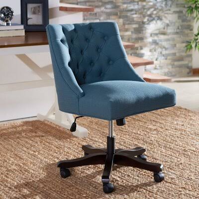 Task Chair Birch LANE? Upholstery Color: Navy Linen