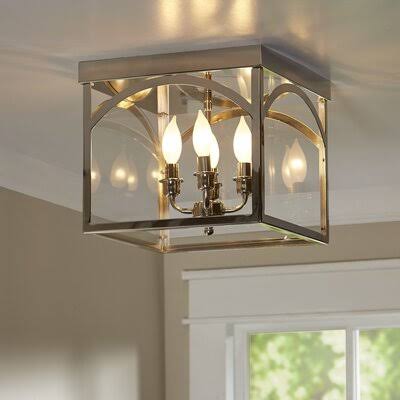 Devansh 4-Light Flush Mount Fixture Finish: Polished Nickel