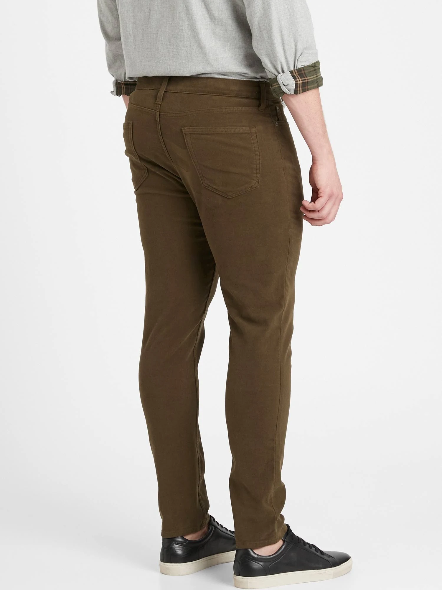 Banana Republic Men's Skinny Cozy Brushed Traveler Pant Surplus Olive Green Size 31W 34L