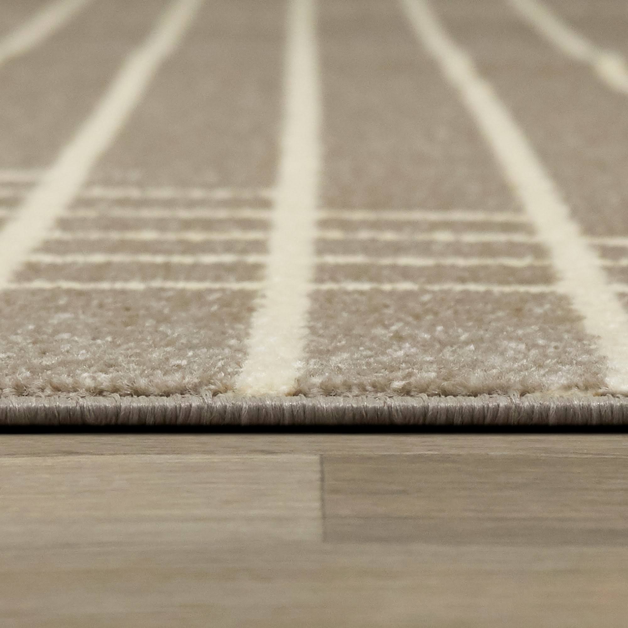 Balta Shefford Taupe 8 ft. x 10 ft. Art Deco Striped Area Rug, Brown