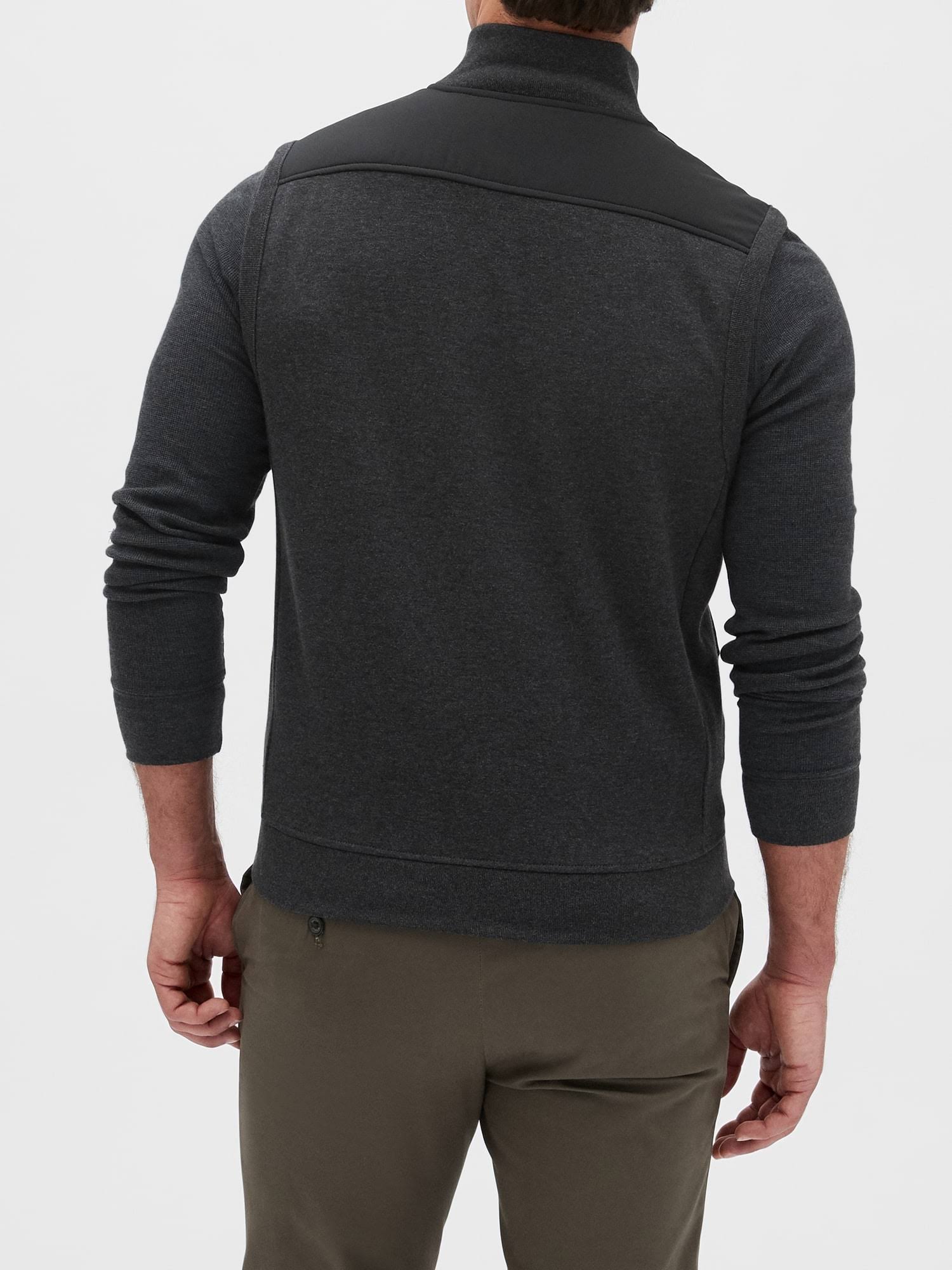 Banana Republic Factory Men's Mixed Media Vest Black Regular Size XS