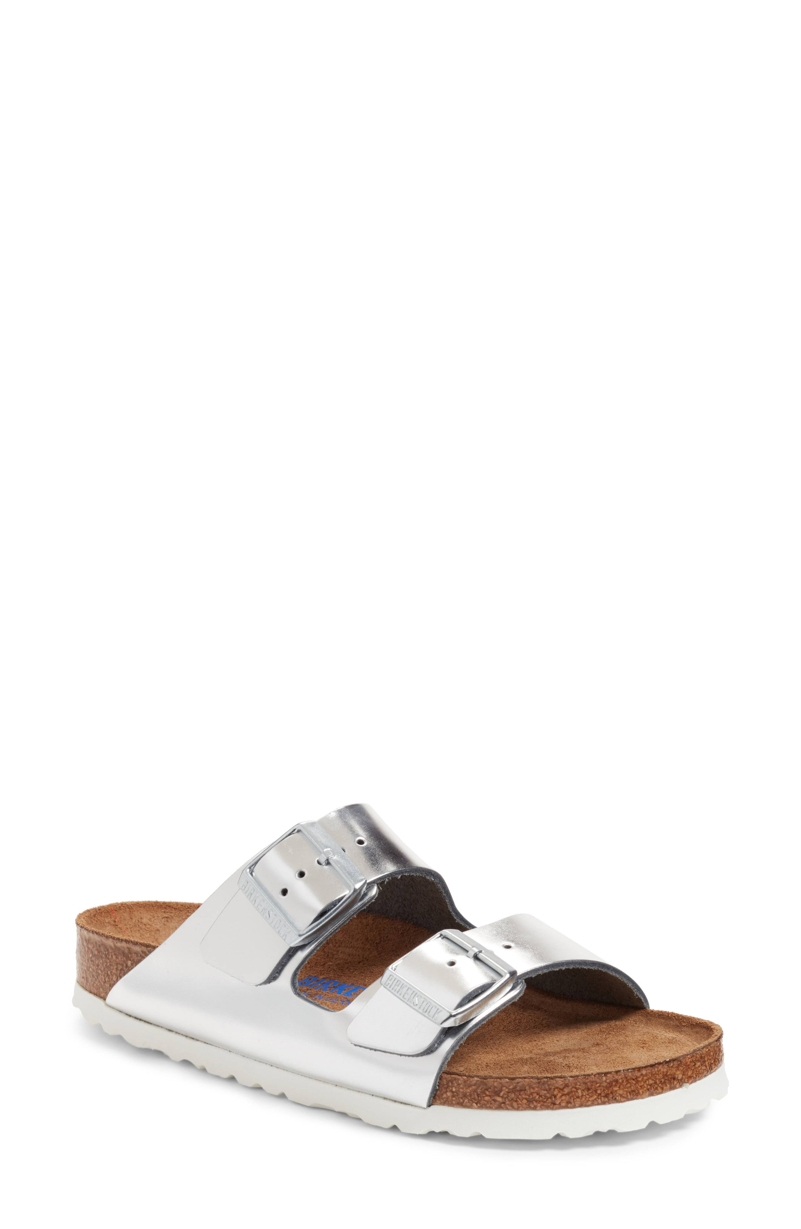 Birkenstock Arizona Soft Sandals Metallic Silver 39
