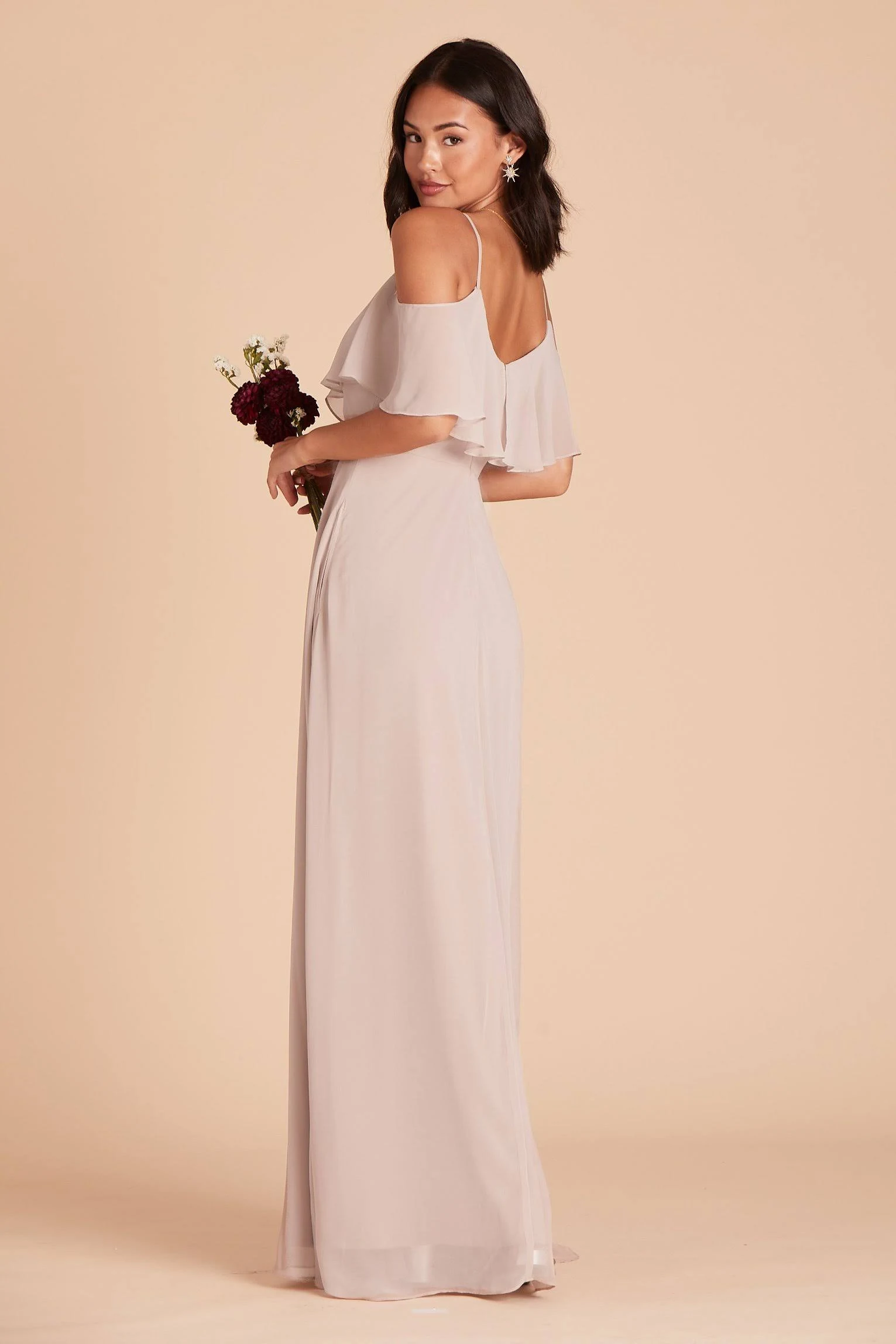 Birdy Grey Jane Convertible Chiffon Bridesmaid Dress in Taupe L / Taupe