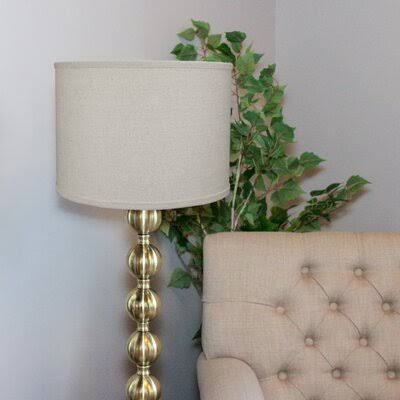 10x22 H x 14x22 W Drum Lamp Shade - (Spider Attachment) Red Barrel Studio Color: Brass/Couture Nature