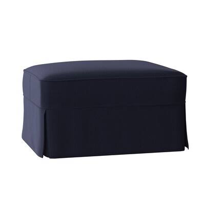 Wayfair Custom Upholstery Barrand Ottoman Body Fabric: Sunbrella Canvas Navy