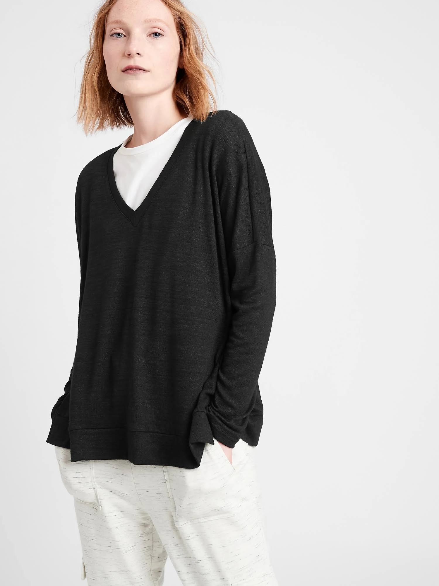 Banana Republic Women's Relaxed Luxespun Top Black Size S