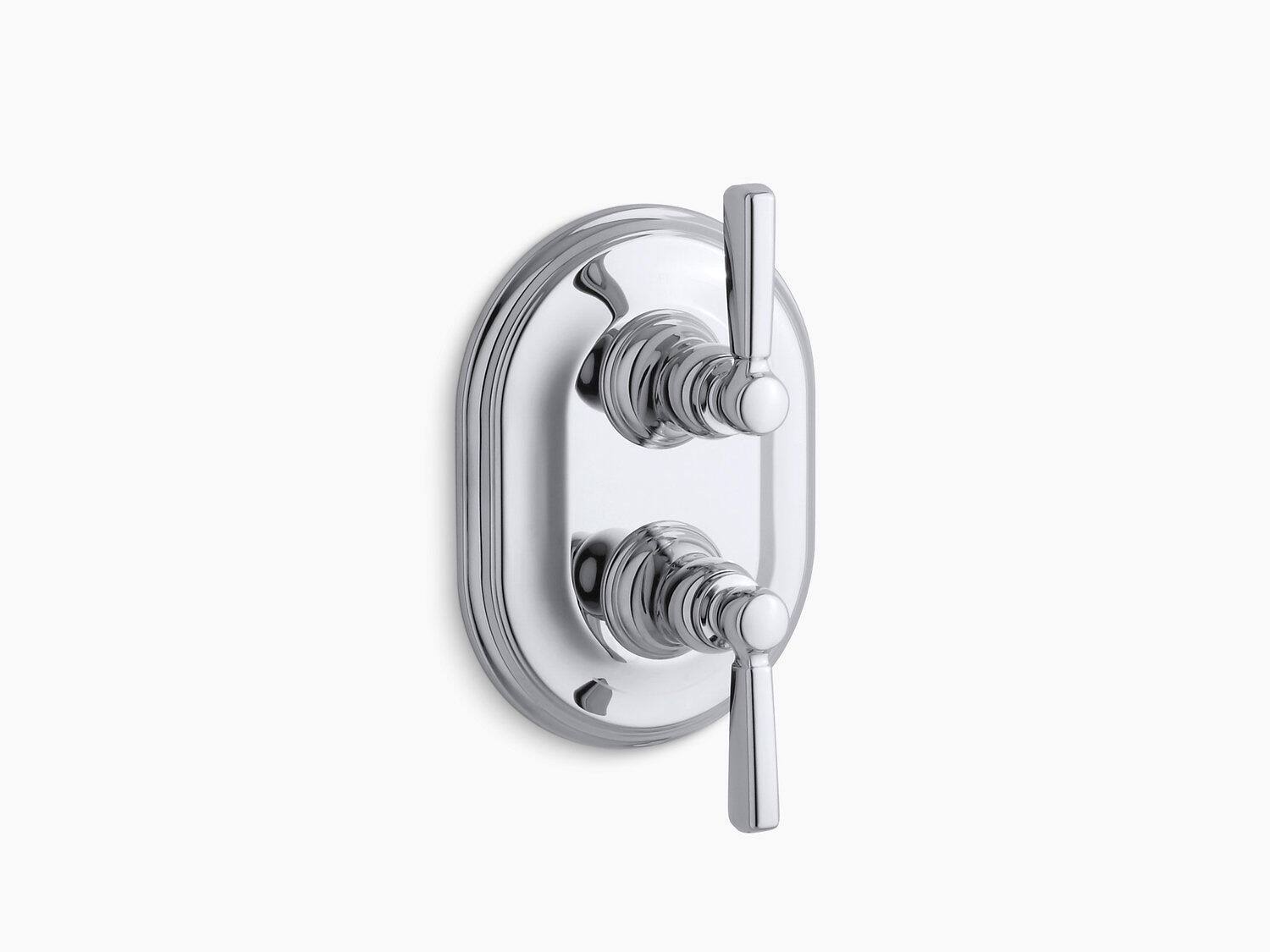 Kohler K-T10594-4-2BZ Bancroft Stacked Valve Trim with Metal Lever Handles - Oil Rubbed Bronze