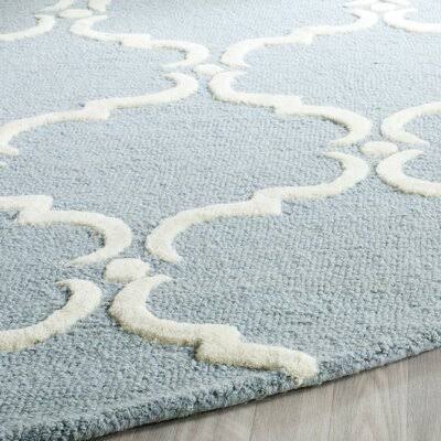 Mifley Geometric Handmade Tufted Wool Blue/Ivory Area Rug Birch Lane Rug Size: Runner 2&6x22 x 6&