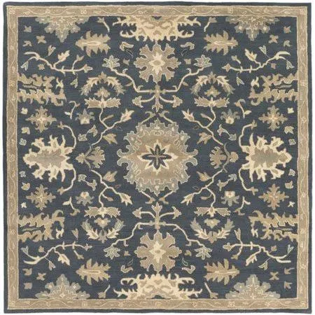 Charlton Home Willard Navy & Olive Area Rug Rug Size: Square 8&