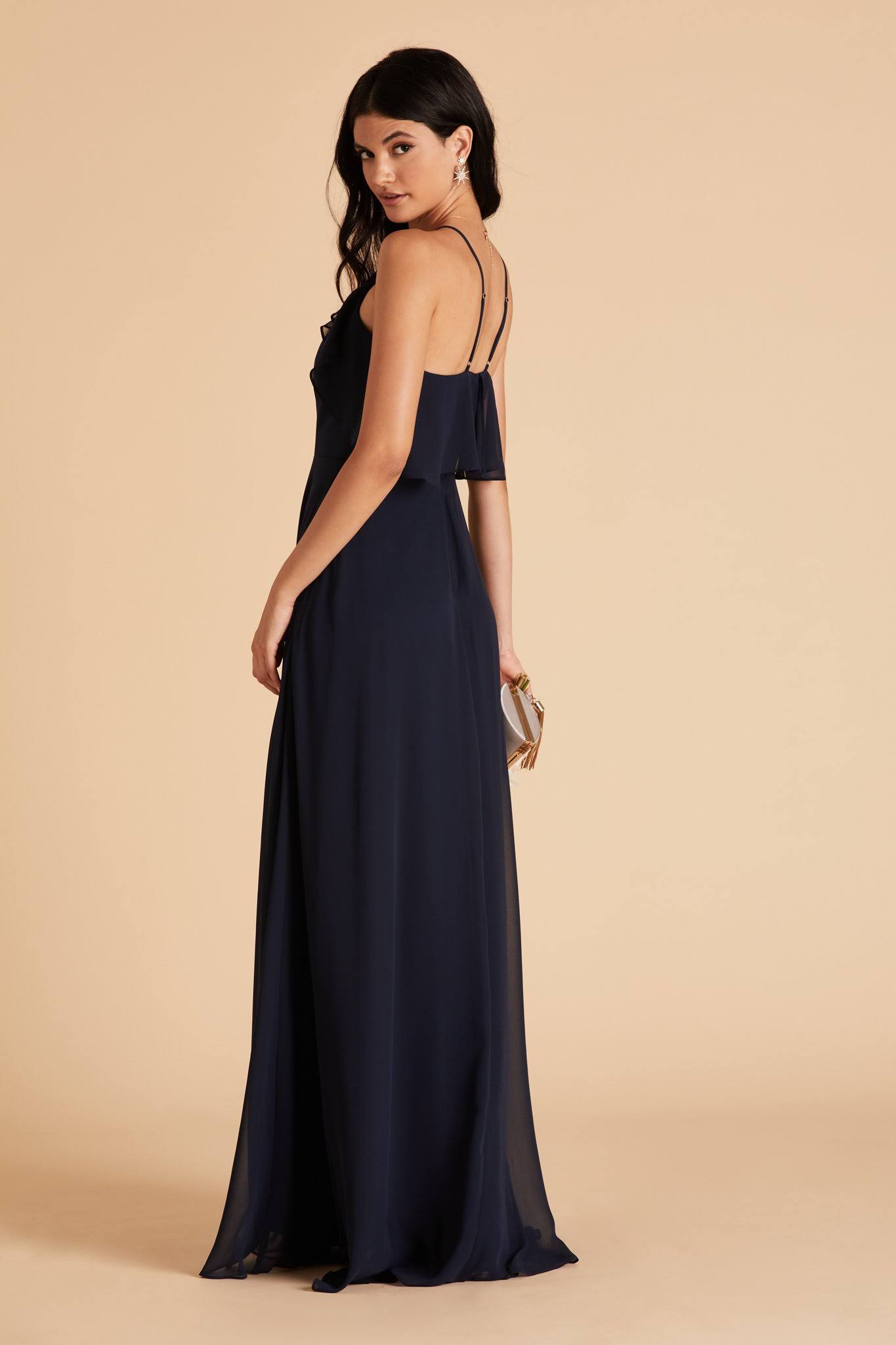 Birdy Grey Jules Chiffon Bridesmaid Dress in Navy M / Navy