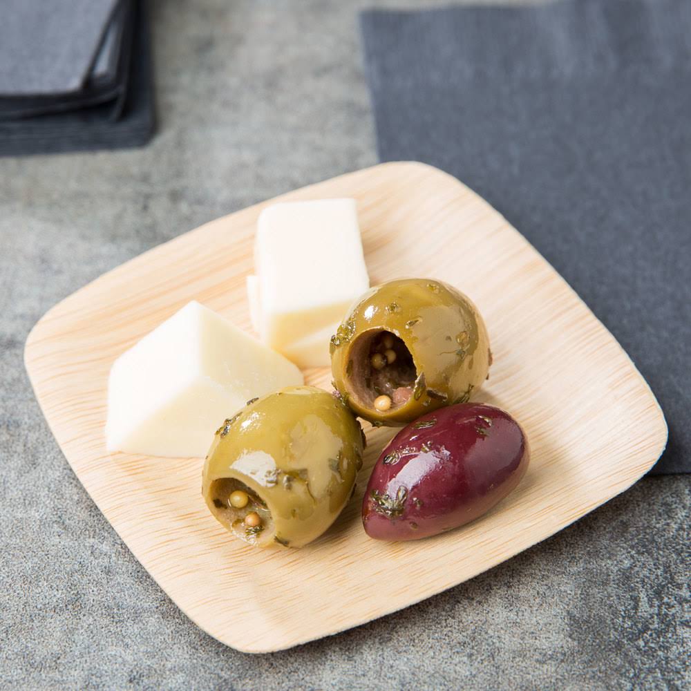 bambu, Veneerware Square Bamboo Plates - 3 1/2 Inches, 250-Pack