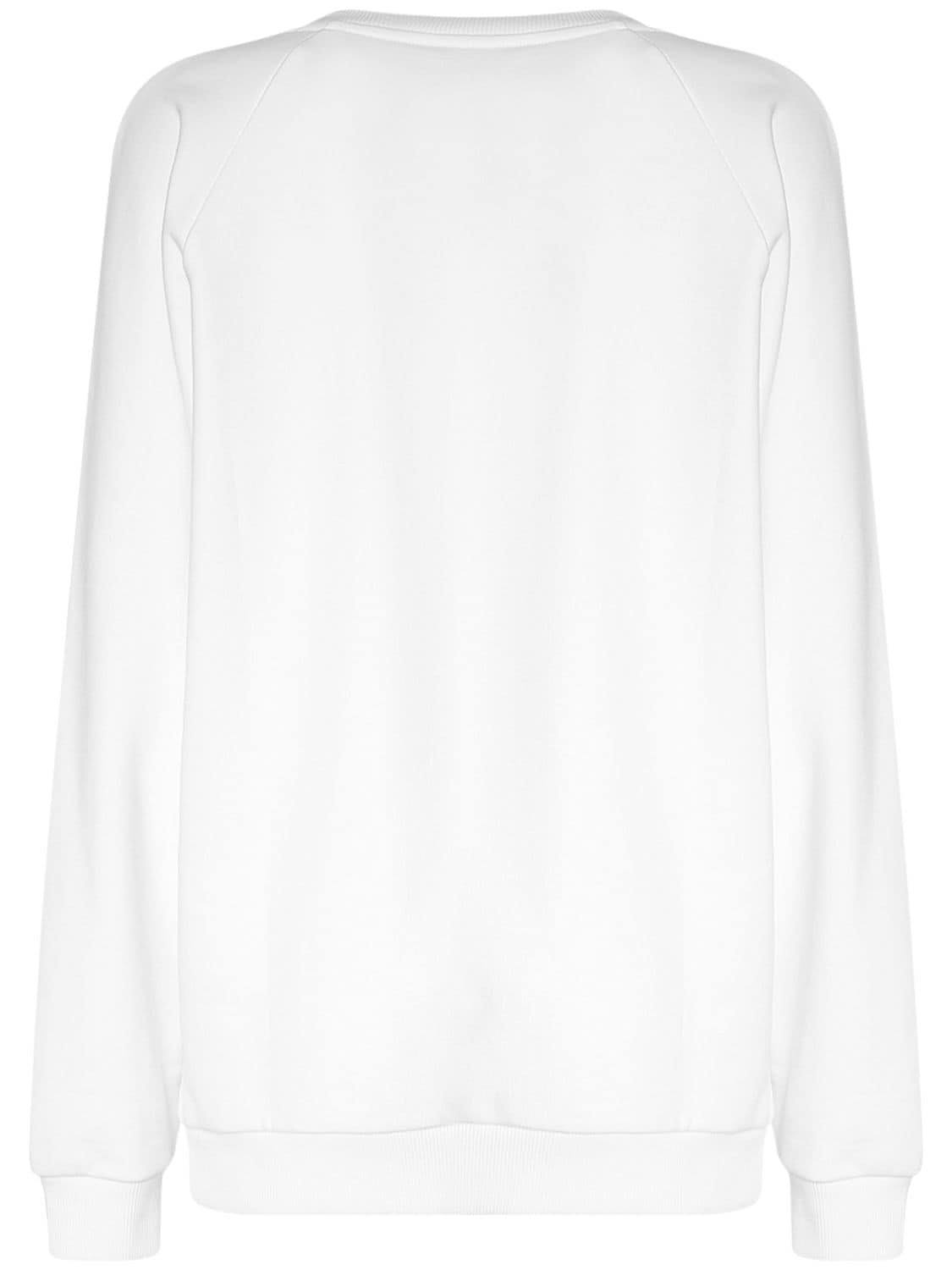 Balmain Logo Printed Cotton Sweatshirt - White - Sweatshirts