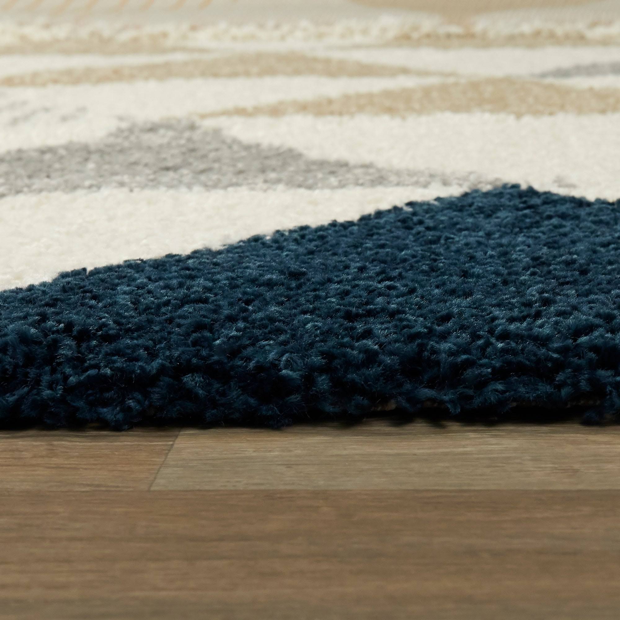 Balta parler Modern Berber Shag Geometric Area Rug - 5&3x22 x 7& - White