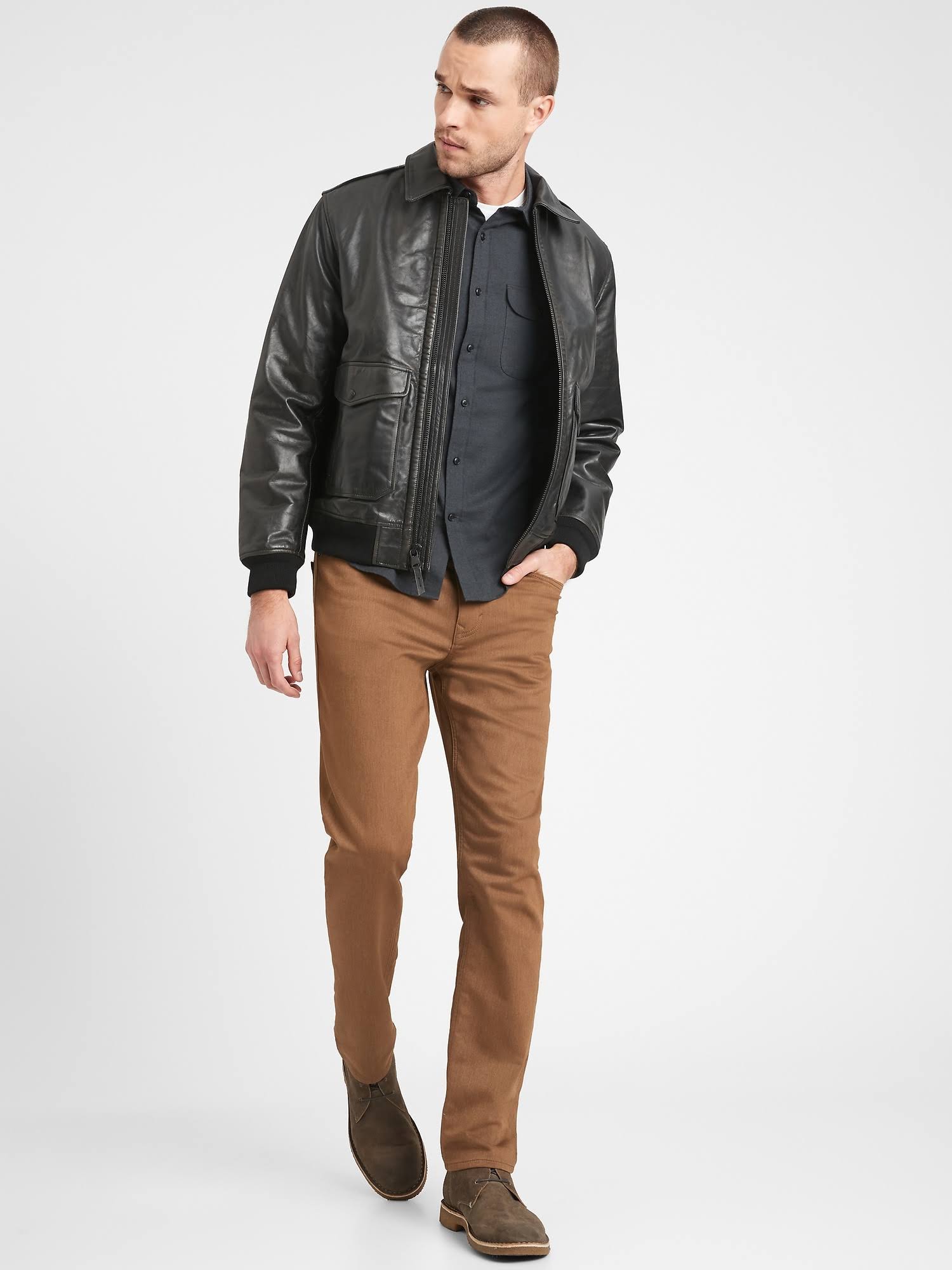 Banana Republic Men's Slim Heathered Traveler Pant Camel Size 29W 32L