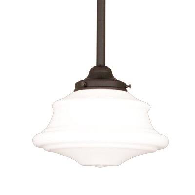 Gerald 1 - Light Single Schoolhouse Pendant Birch Lane Base Finish: Old Bronze, Size: 56x22 H x 9x22 W x 9x22 D